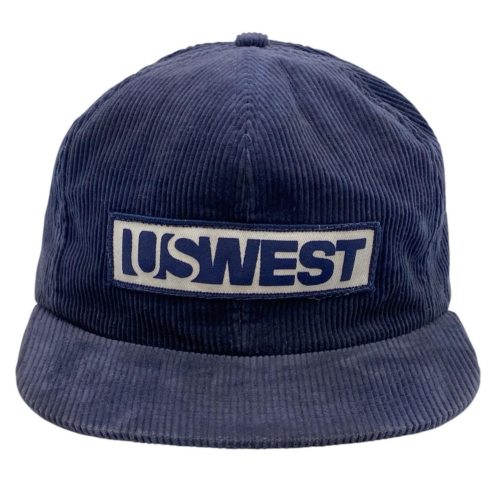 Vintage K-Products US West‎ Snapback Corduroy Hat Blue USA Made